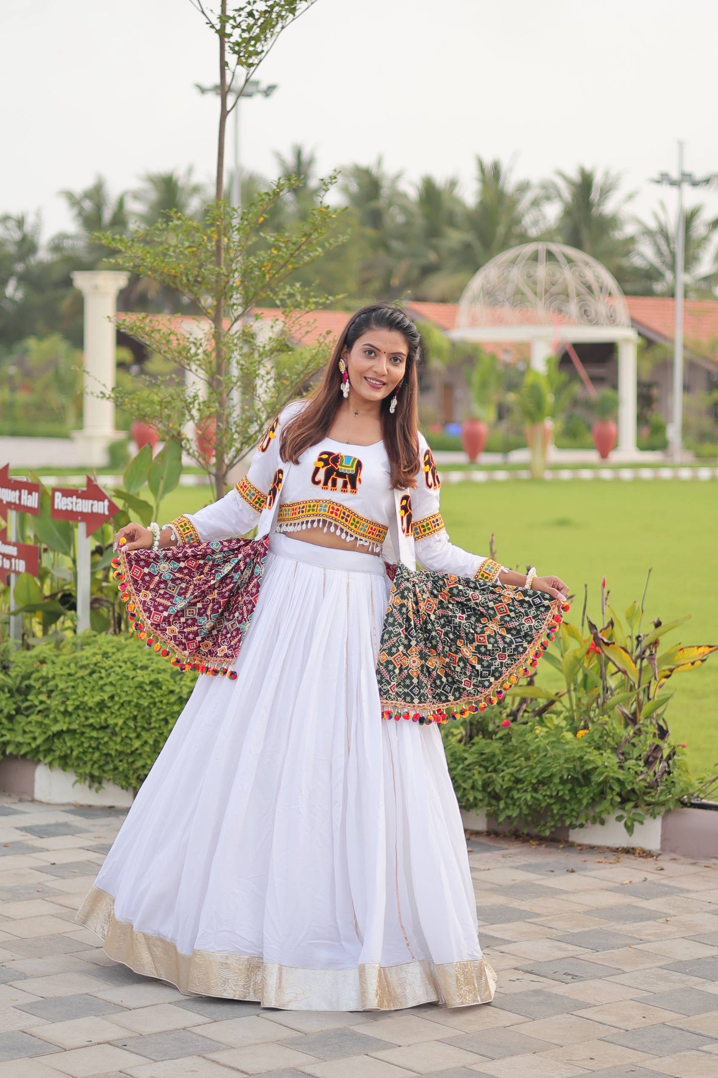 Navratri Special Gamathi Work Lehenga choli