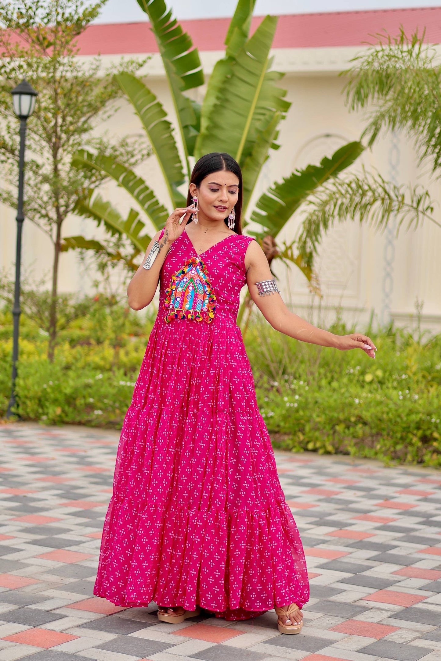 Navratri Special Gamathi Work Gown