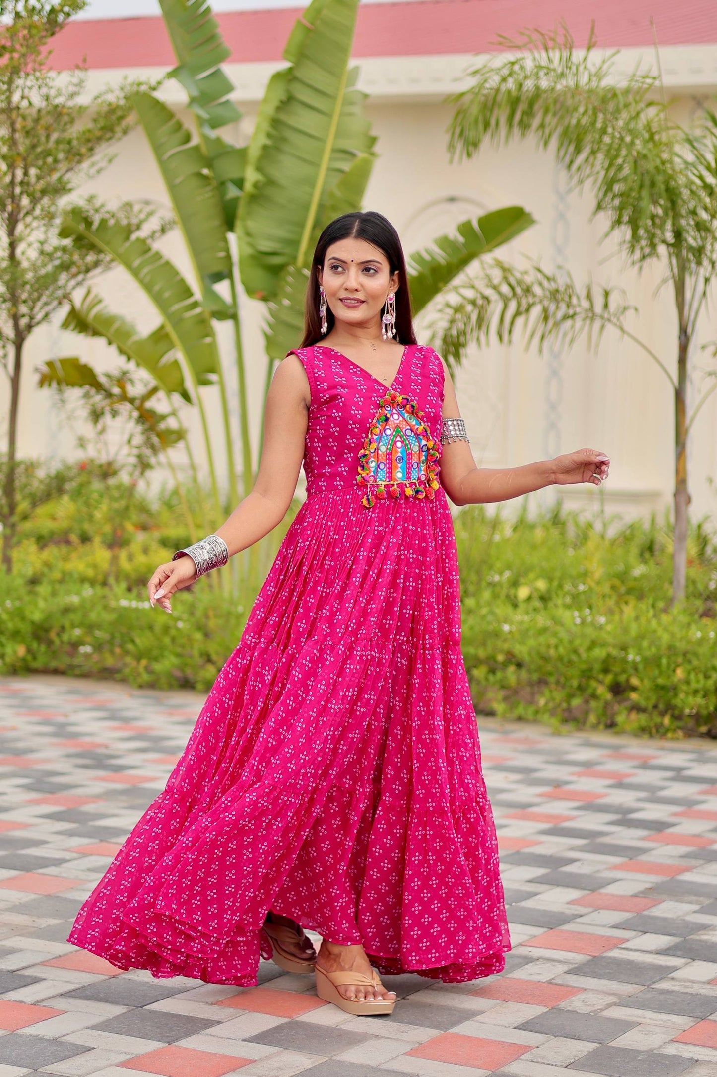 Navratri Special Gamathi Work Gown