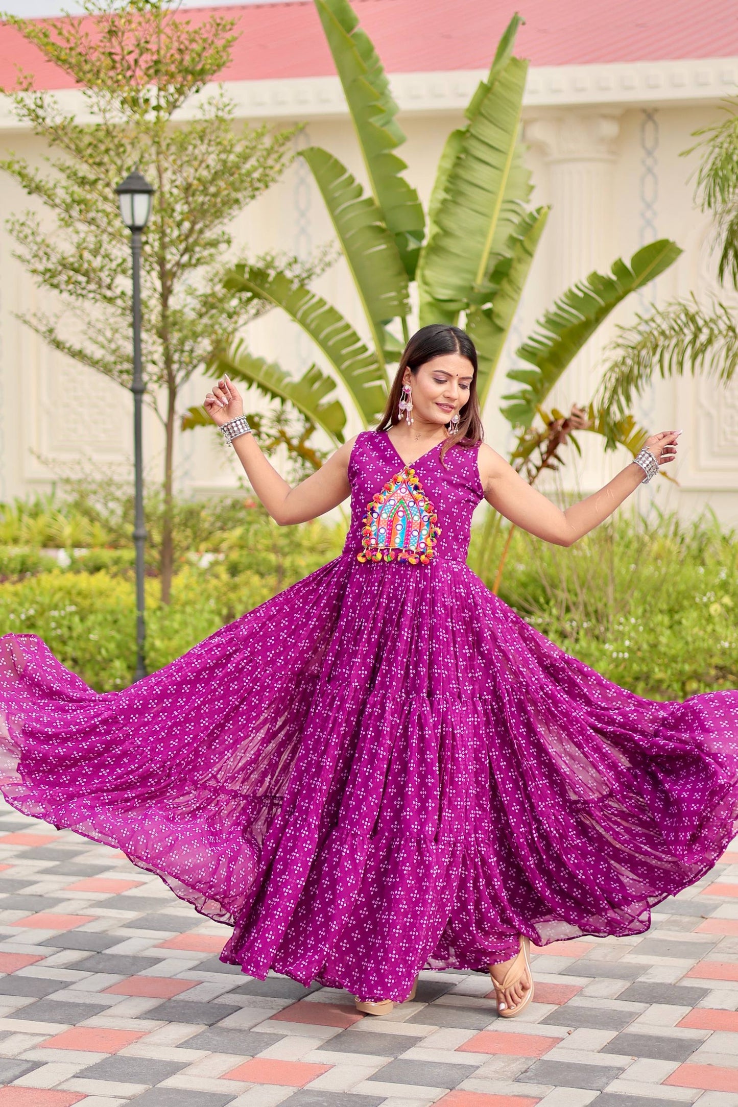 Navratri Special Gamathi Work Gown