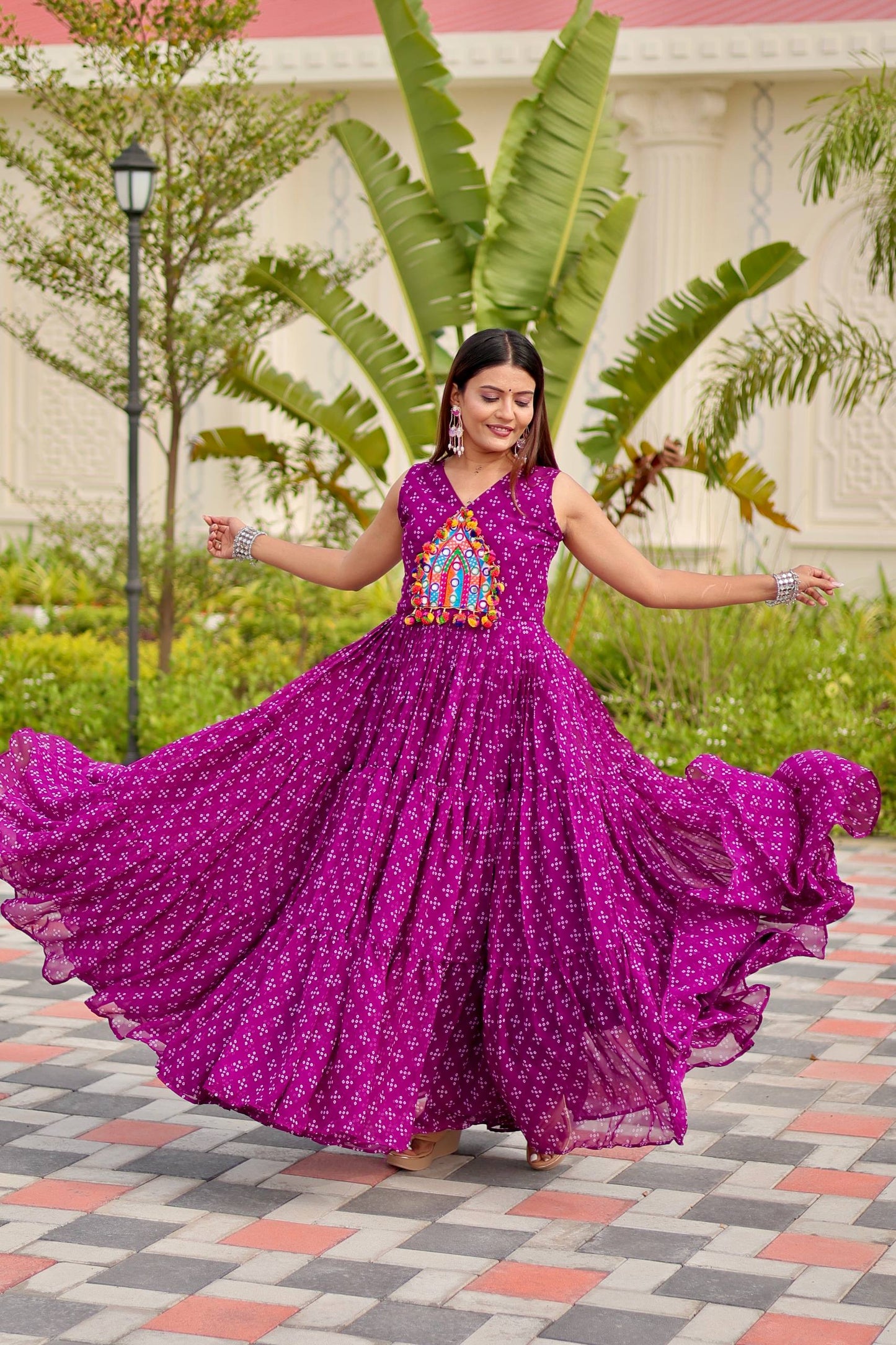 Navratri Special Gamathi Work Gown