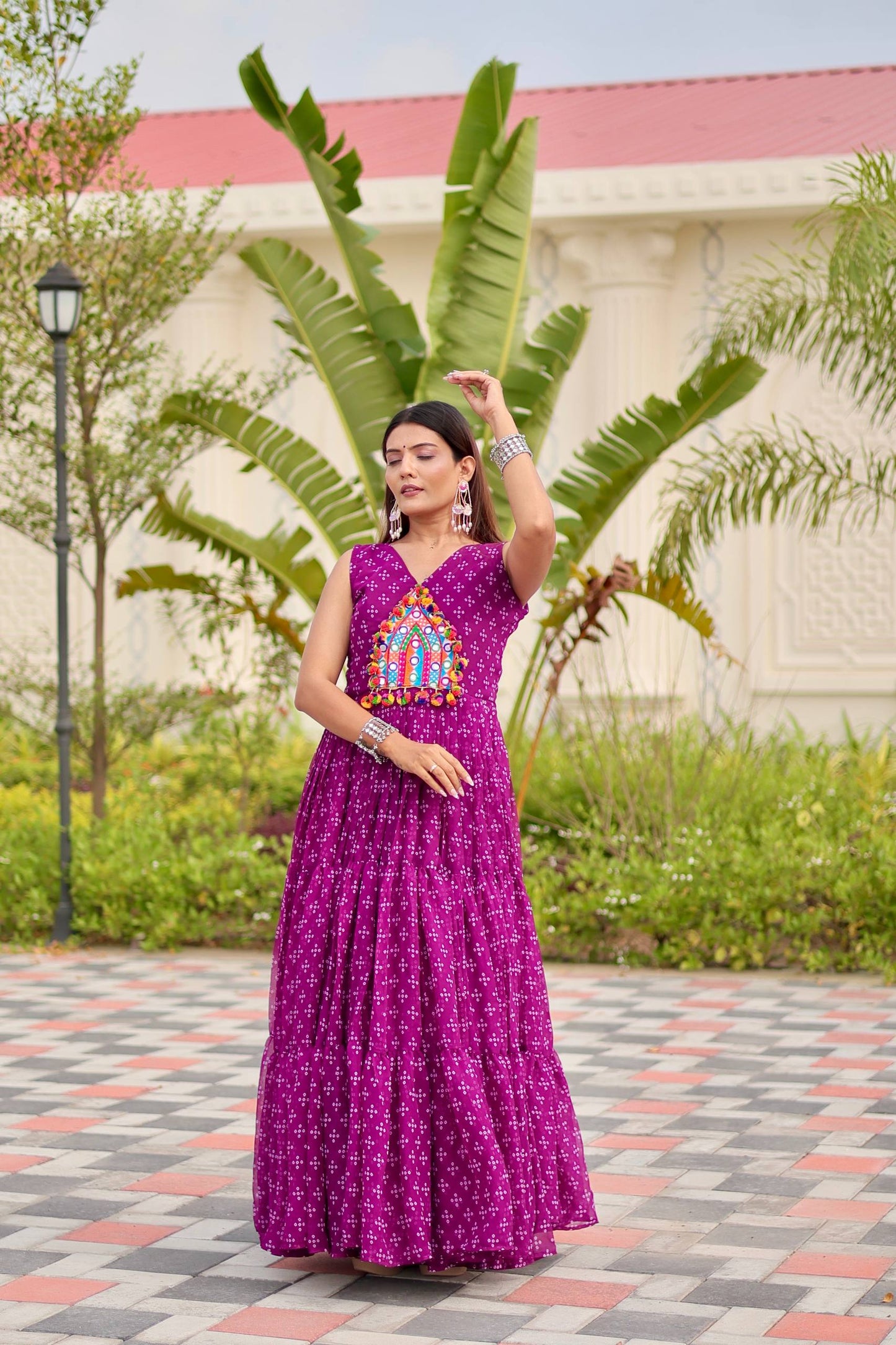Navratri Special Gamathi Work Gown