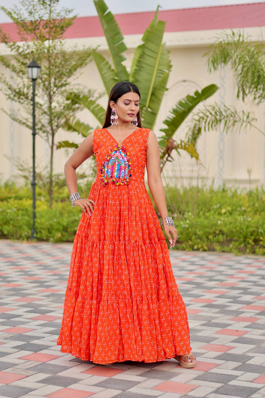 Navratri Special Gamathi Work Gown