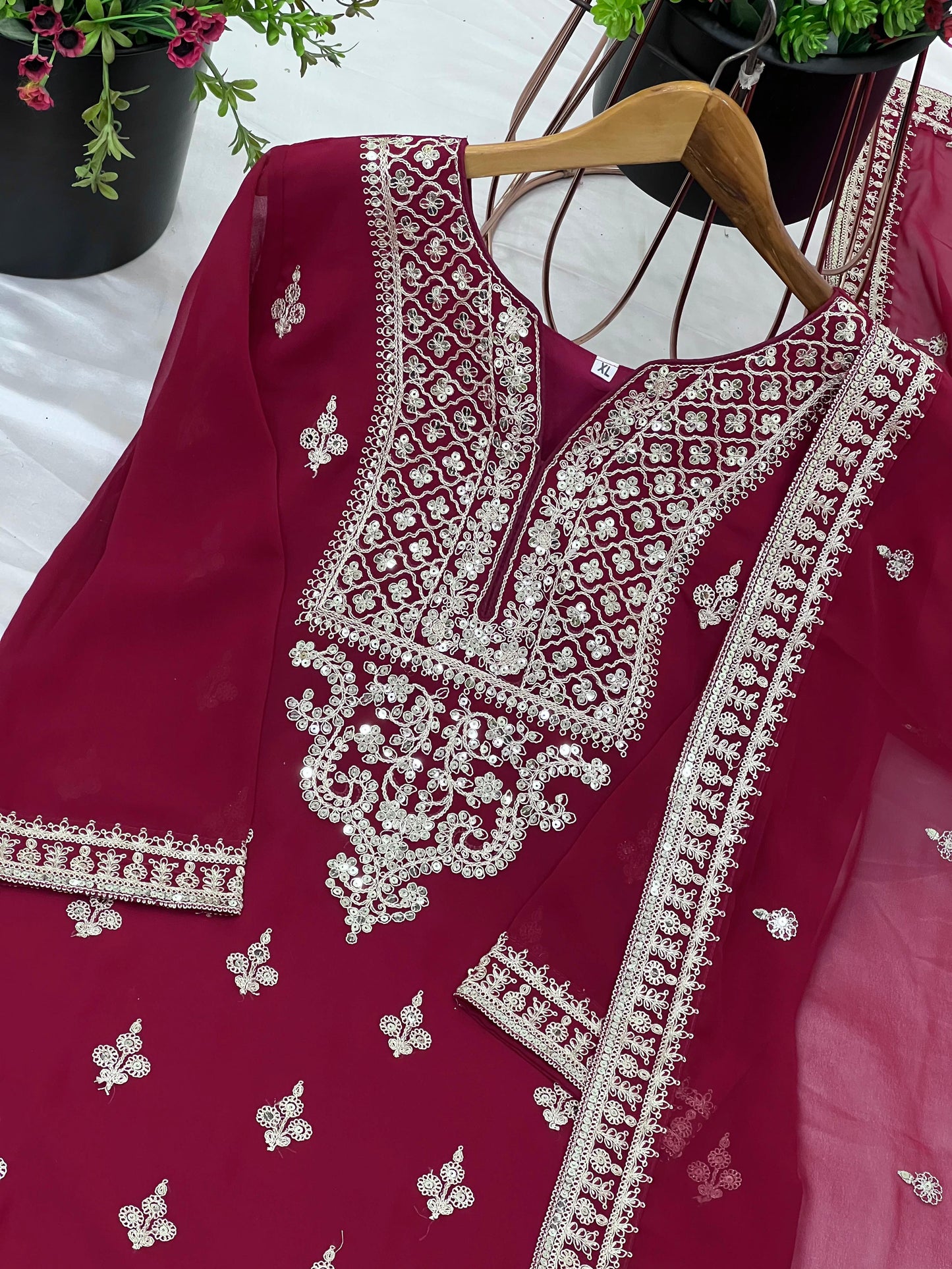 Elegant Embroidered Sequence Designer Sharara Set
