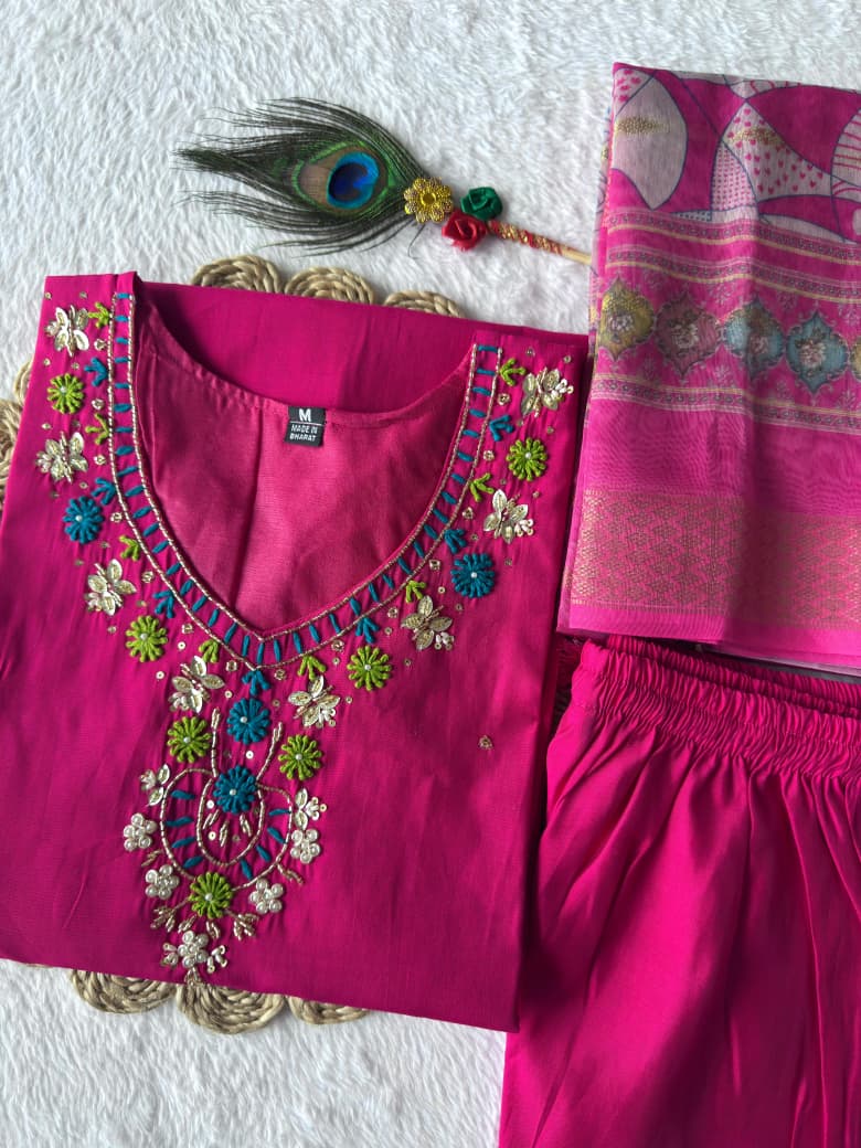 New Designers Kurti Pent Dupatta Set
