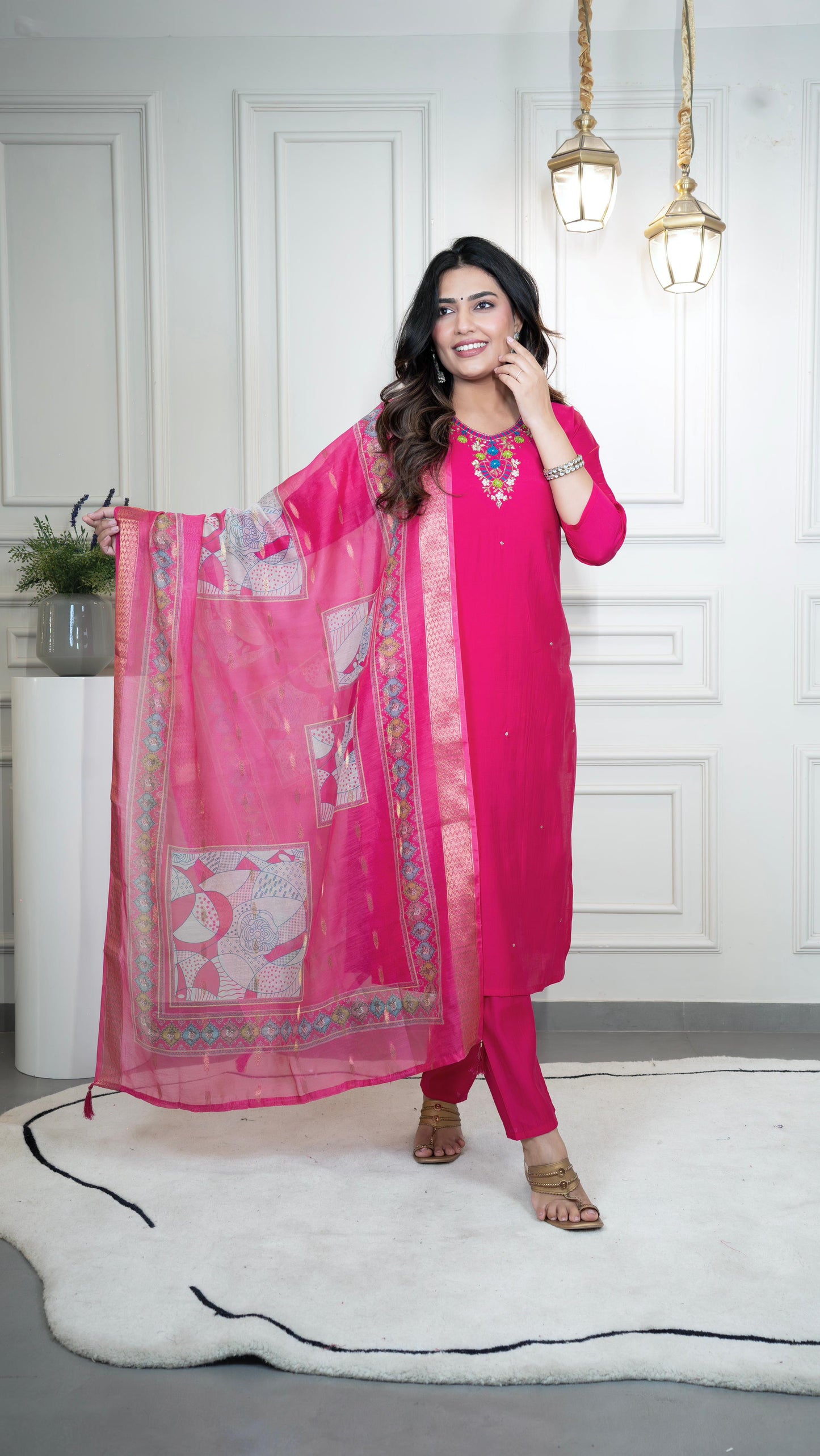 New Designers Kurti Pent Dupatta Set