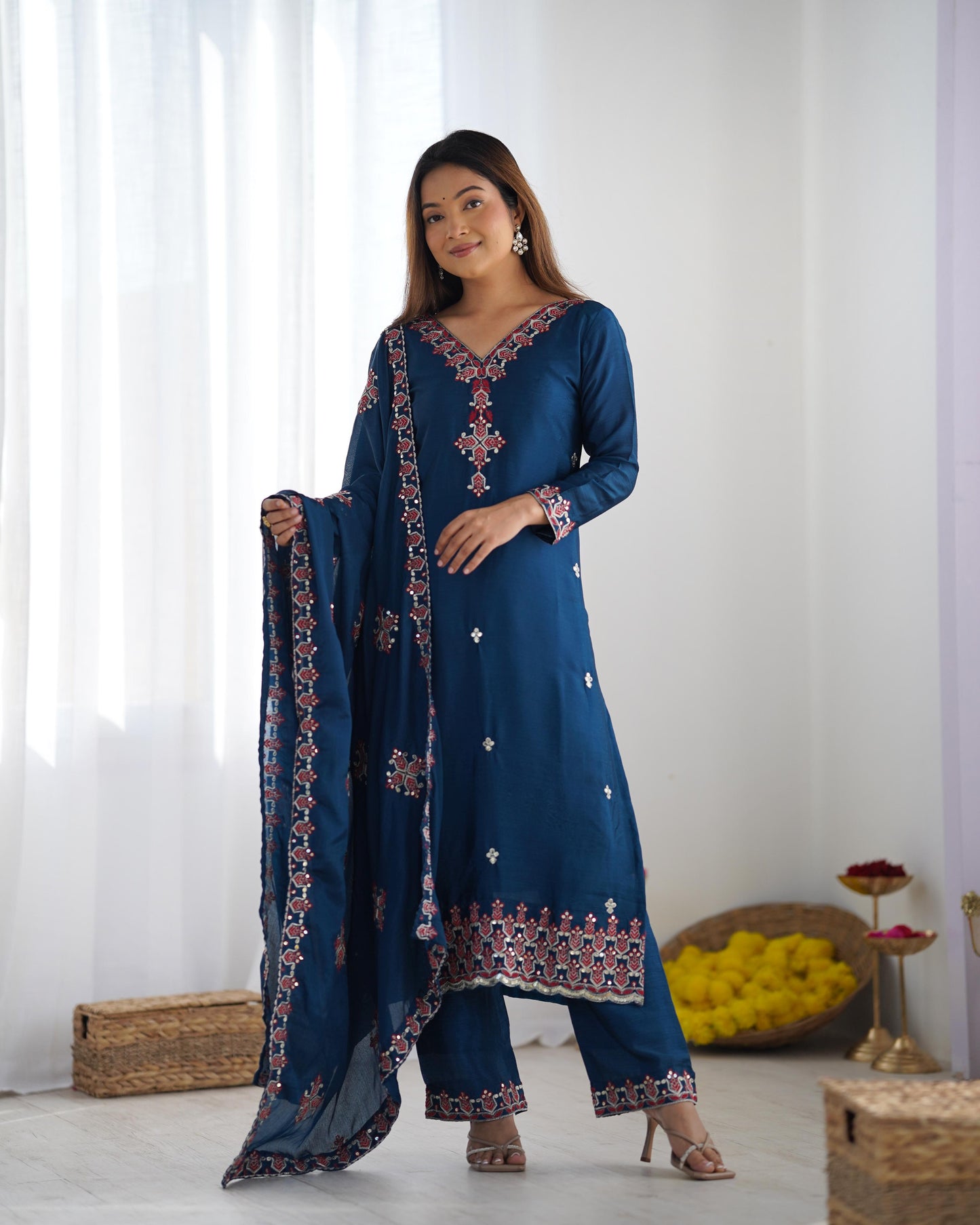 Party Wear Look Top-Bottom and Dupatta With Heavy Embroidery Work*π₯π