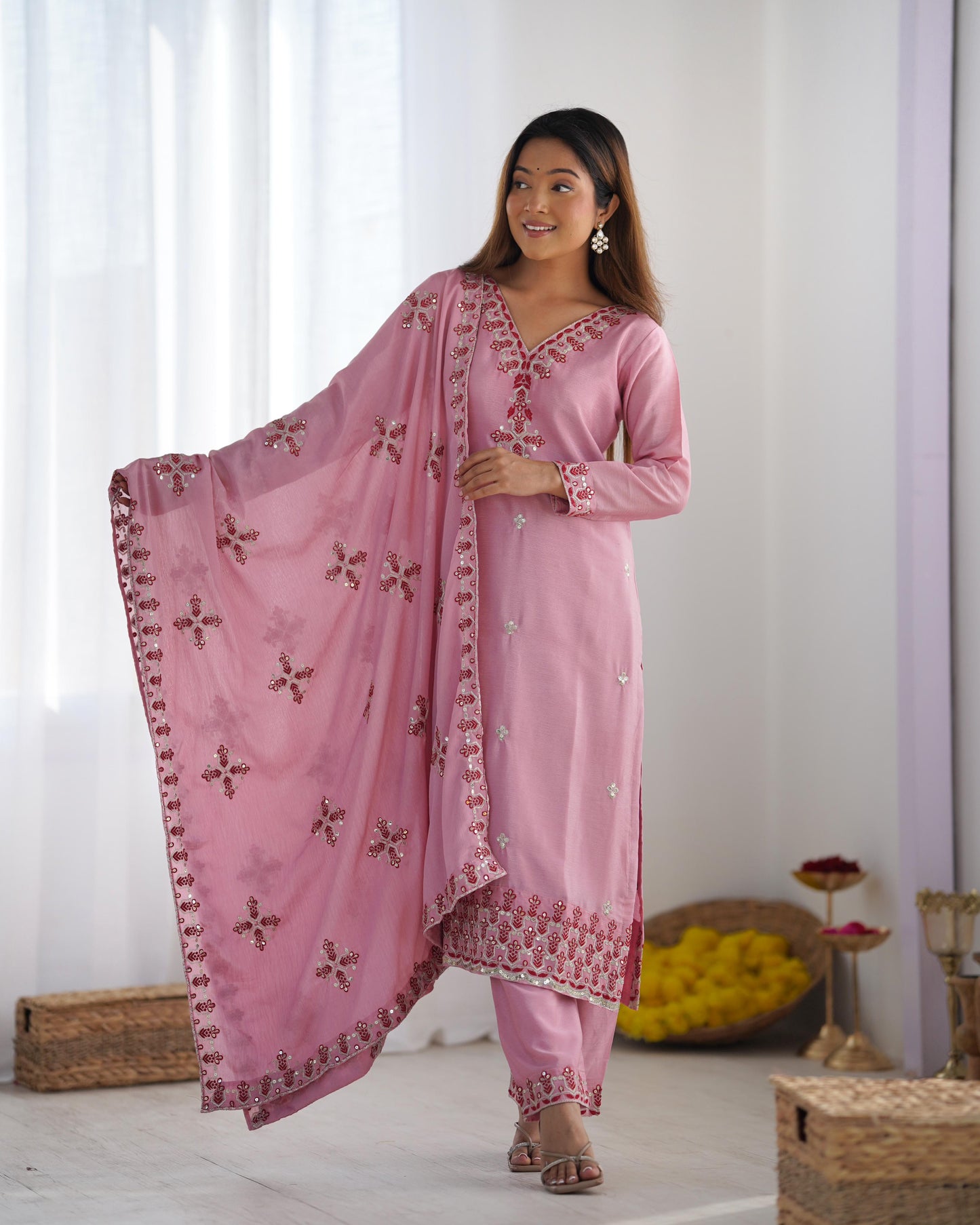 Party Wear Look Top-Bottom and Dupatta With Heavy Embroidery Work*π₯π