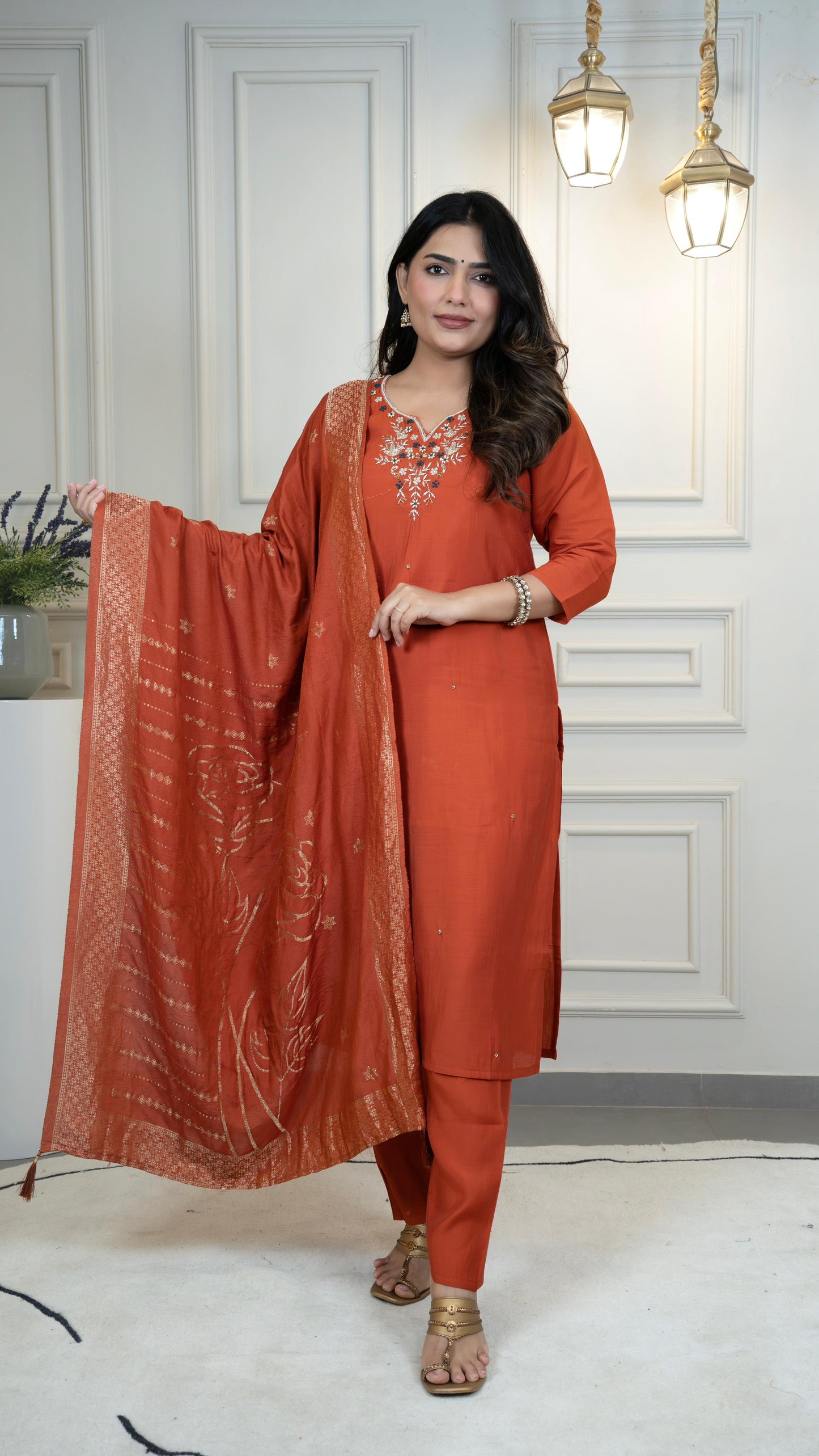 New Designers Kurti Pent Dupatta Set