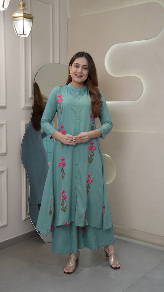 Long Flair Kurti with Palazzo
