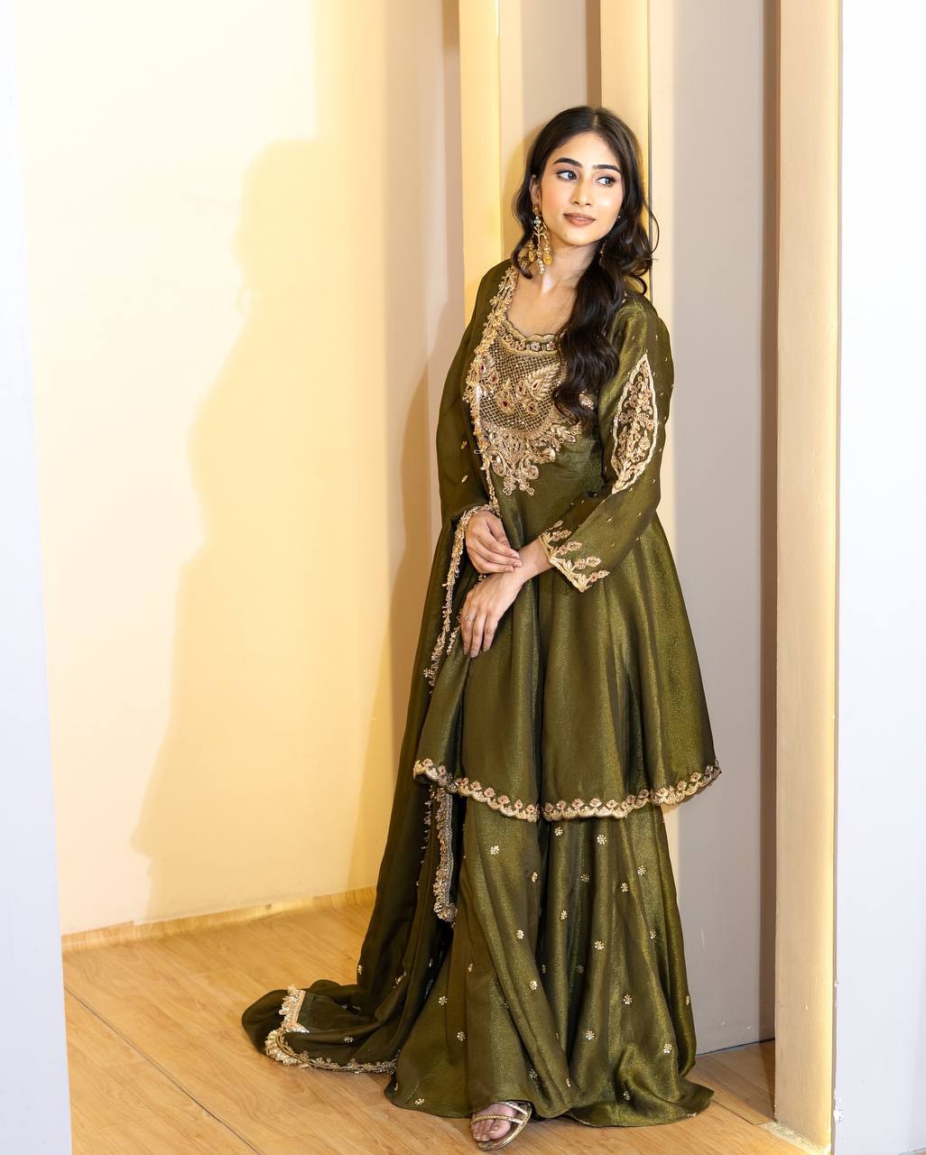 French Crep Silk Top-Bottom And Dupatta
