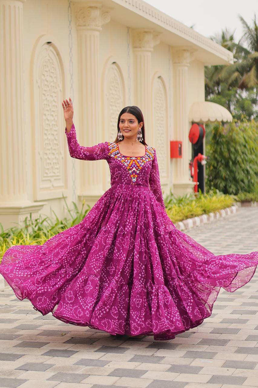 Navratri Special Gamathi Work Gown