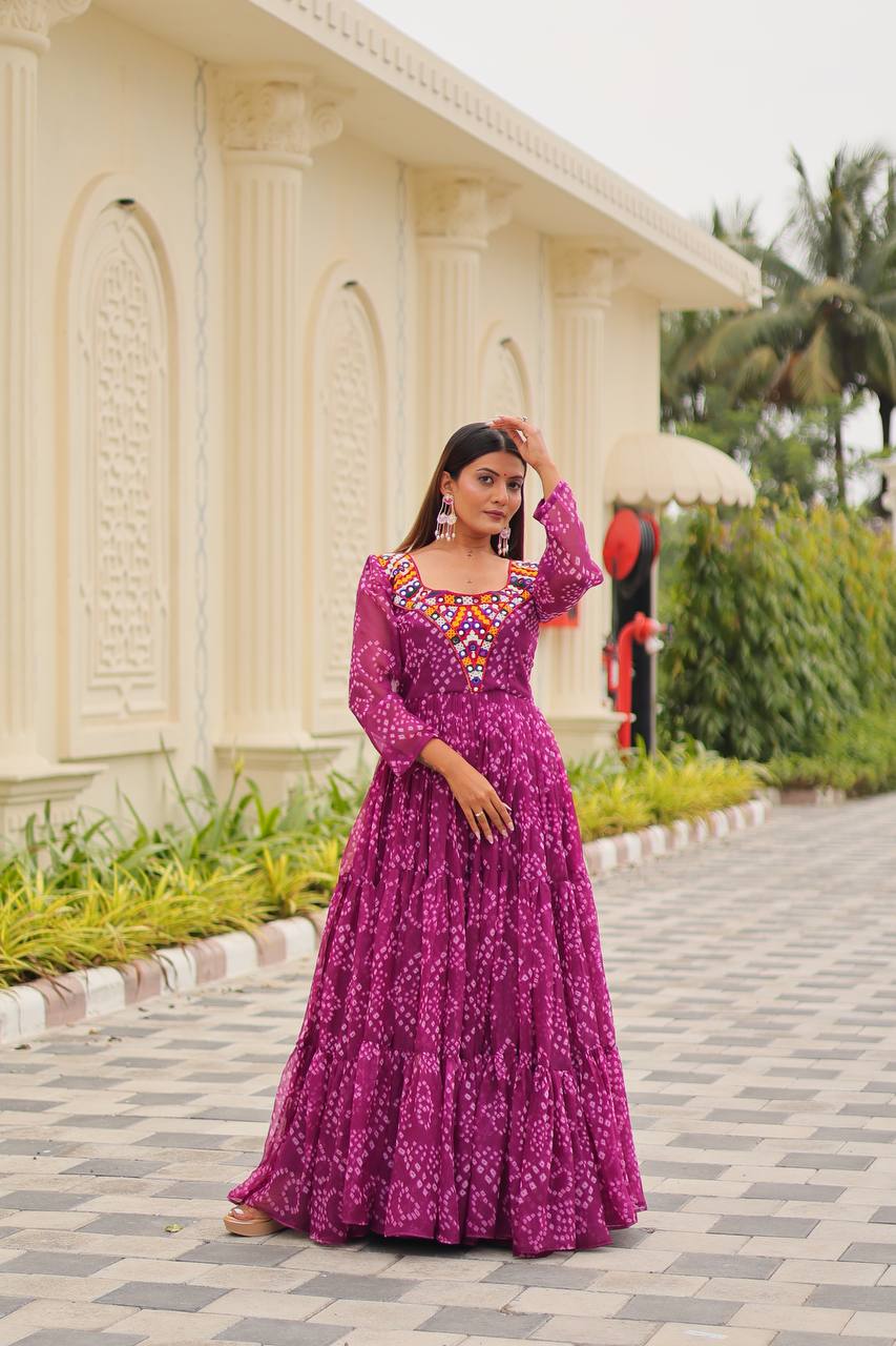 Navratri Special Gamathi Work Gown