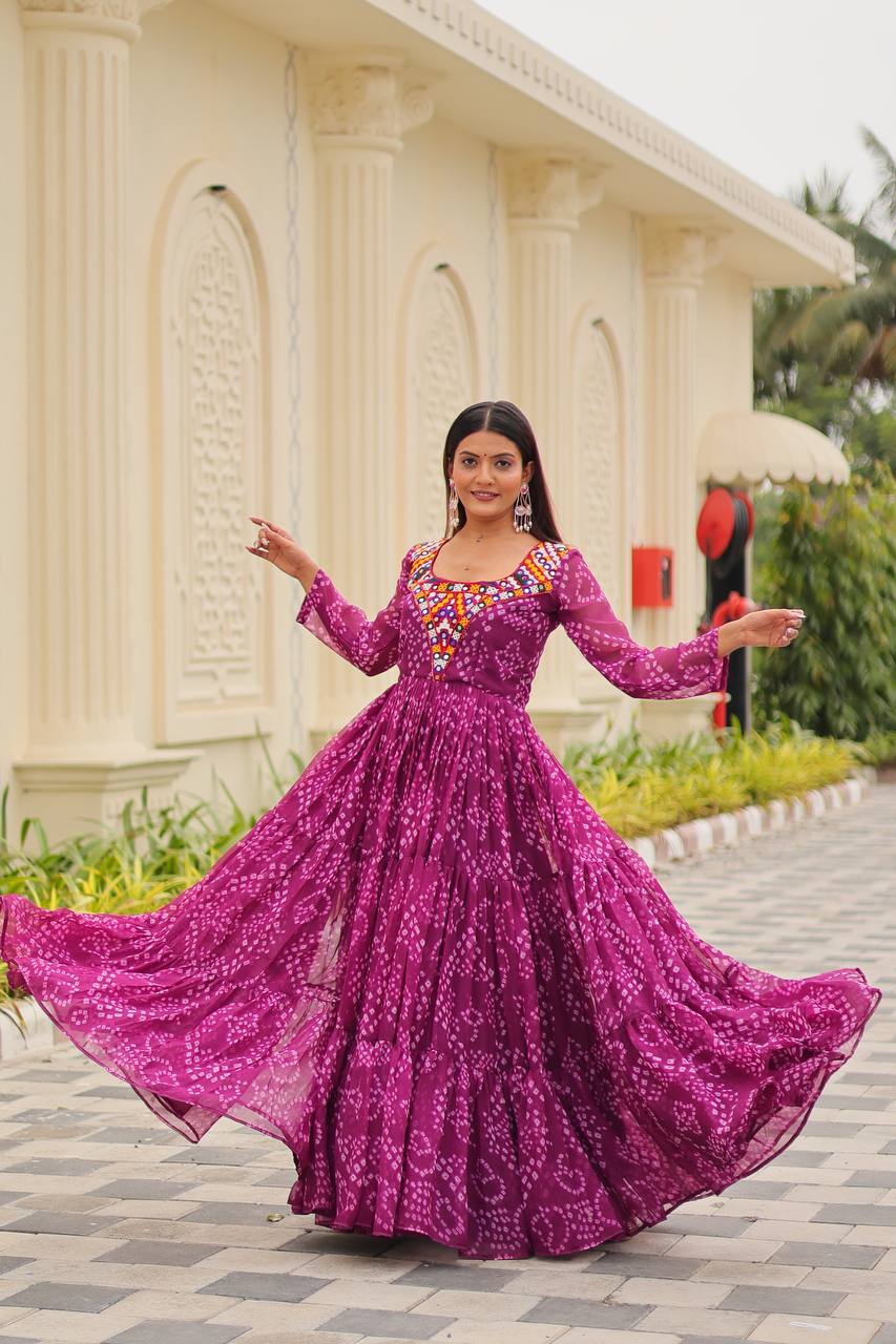 Navratri Special Gamathi Work Gown