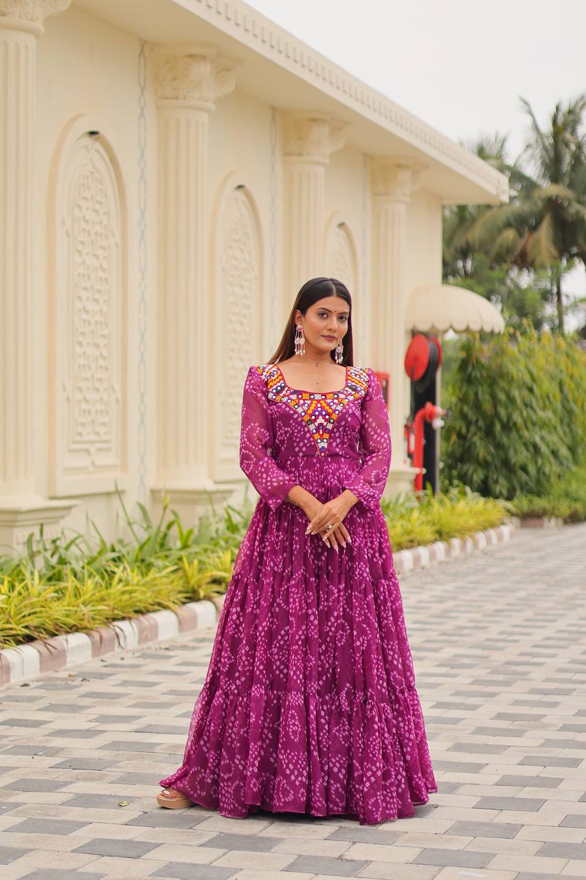 Navratri Special Gamathi Work Gown