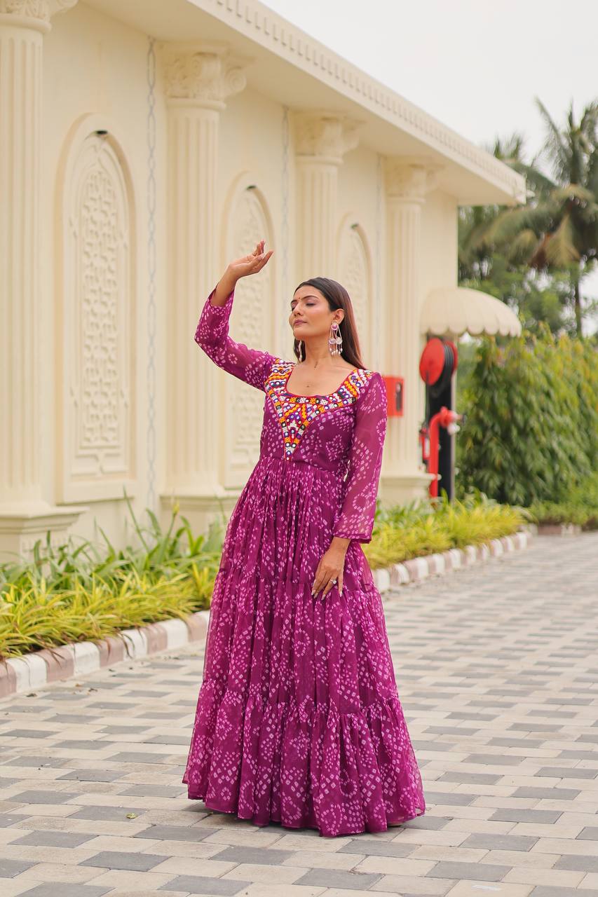 Navratri Special Gamathi Work Gown