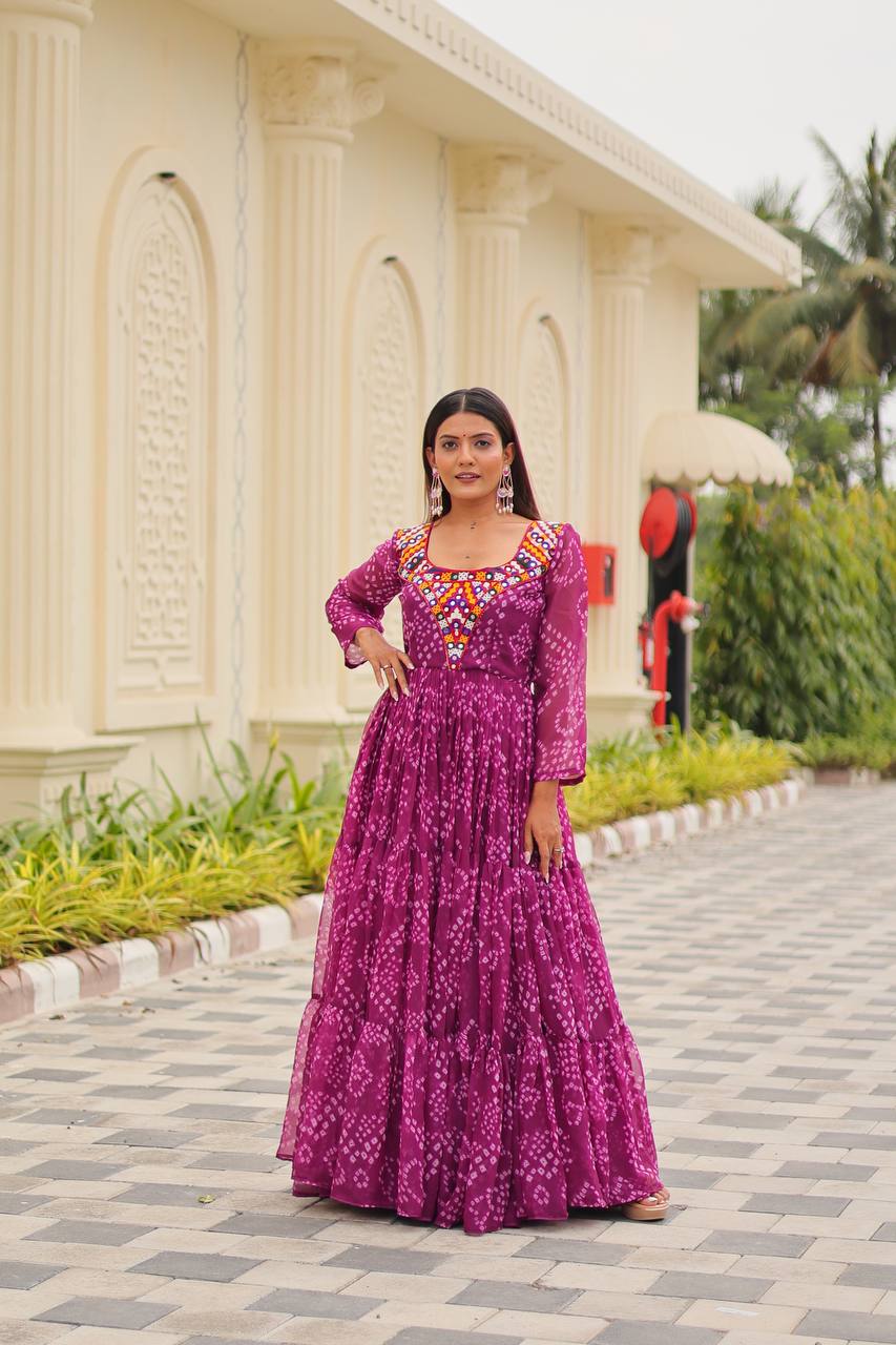 Navratri Special Gamathi Work Gown