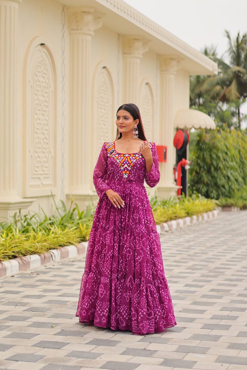 Navratri Special Gamathi Work Gown