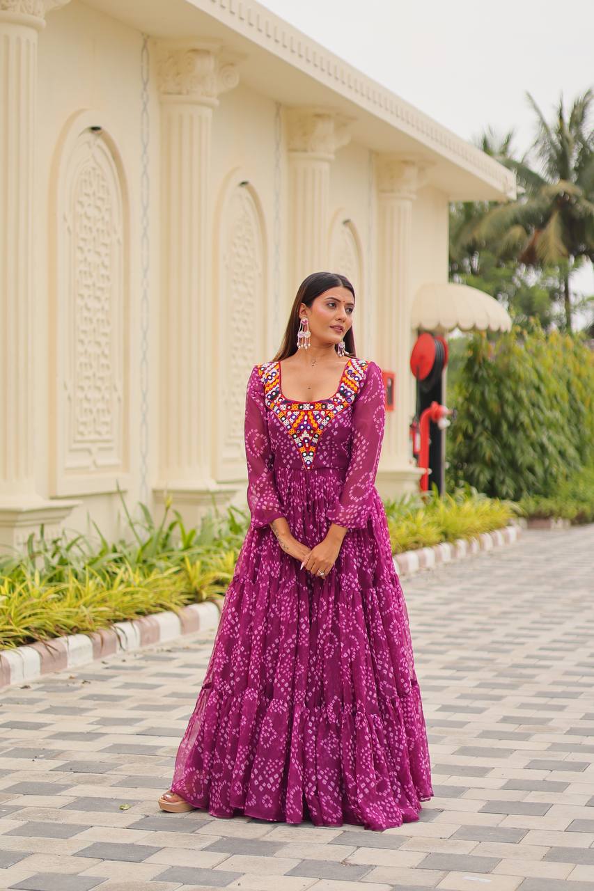 Navratri Special Gamathi Work Gown