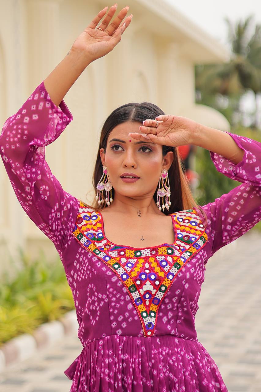 Navratri Special Gamathi Work Gown