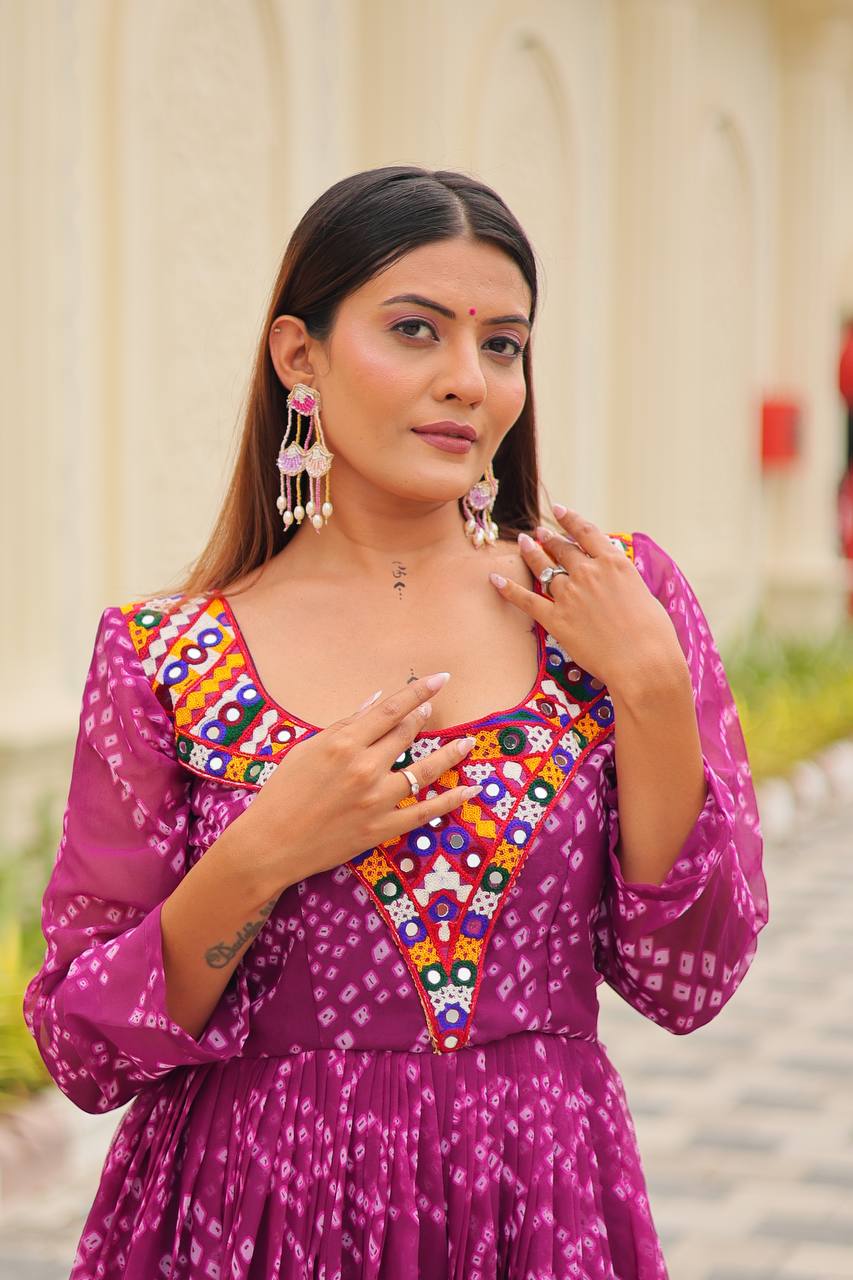 Navratri Special Gamathi Work Gown