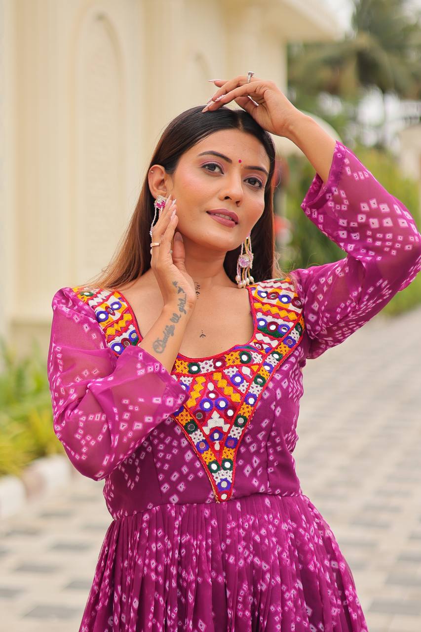 Navratri Special Gamathi Work Gown