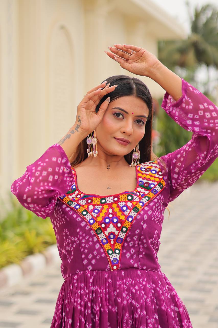 Navratri Special Gamathi Work Gown