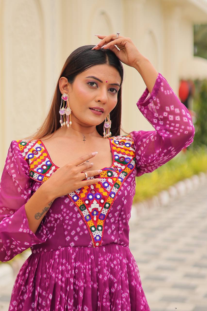 Navratri Special Gamathi Work Gown