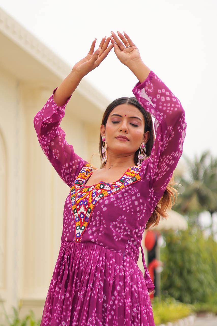 Navratri Special Gamathi Work Gown