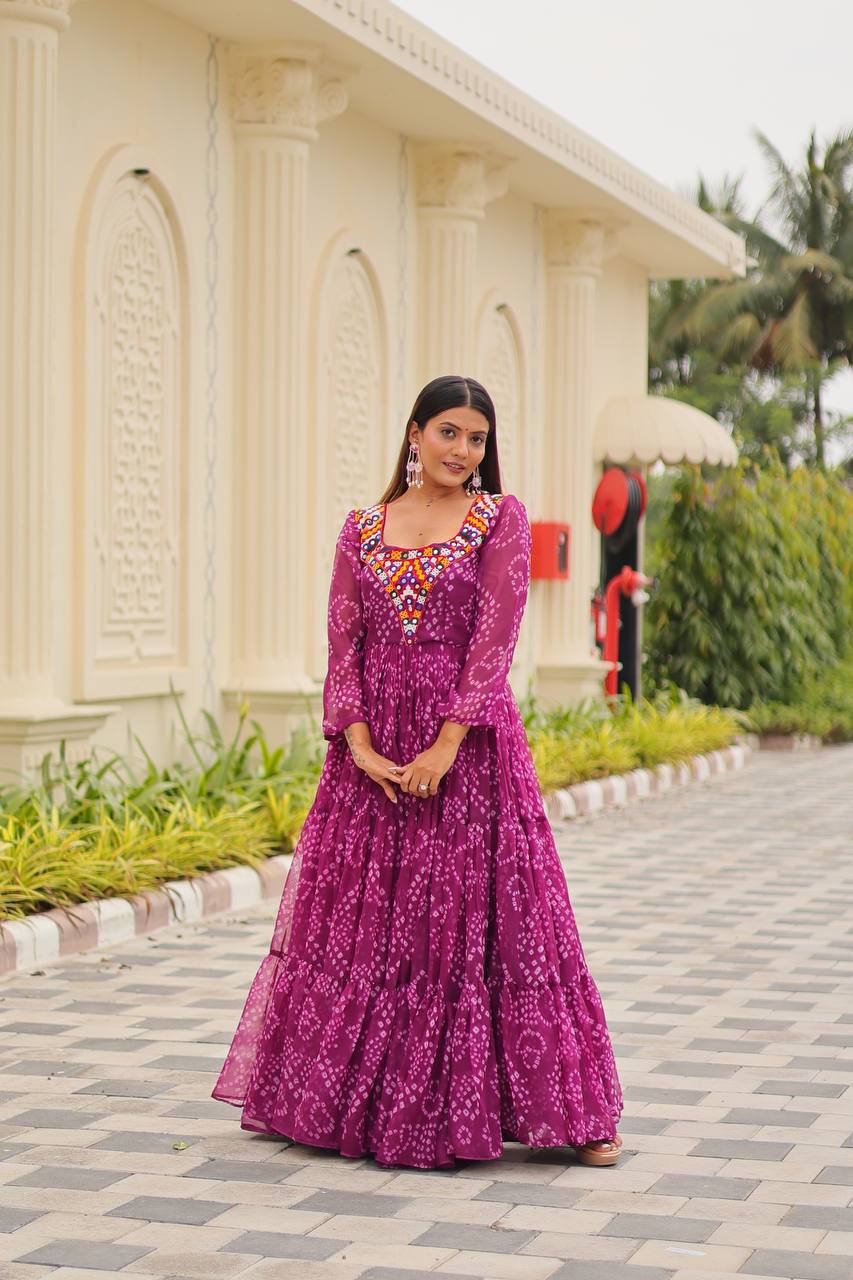 Navratri Special Gamathi Work Gown