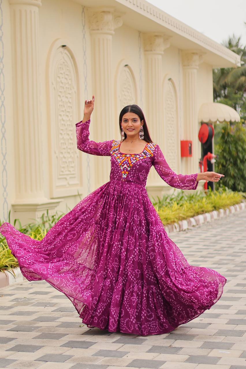 Navratri Special Gamathi Work Gown