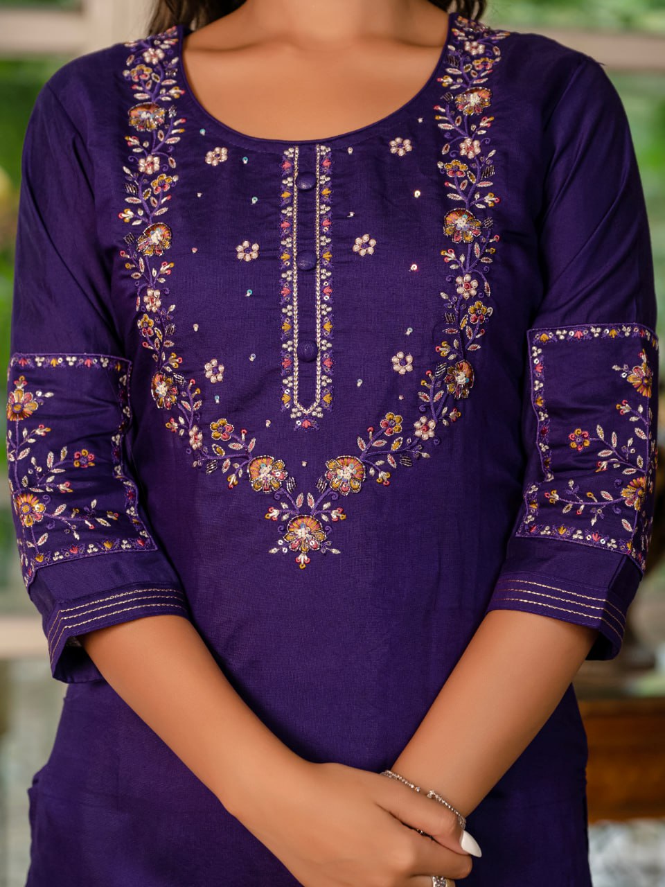 👗Elegant Straight Kurti Pant Dupatta Set