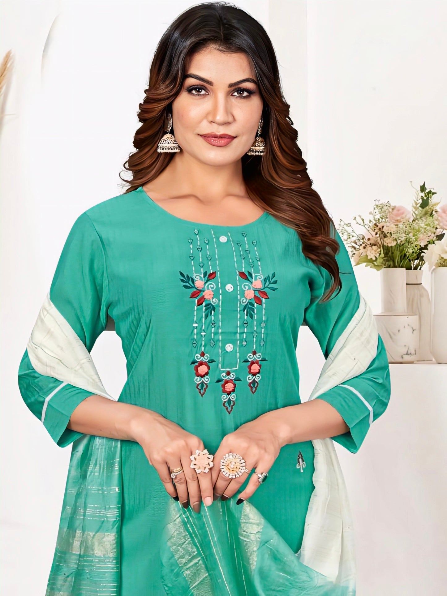 Top botton duppata Dress