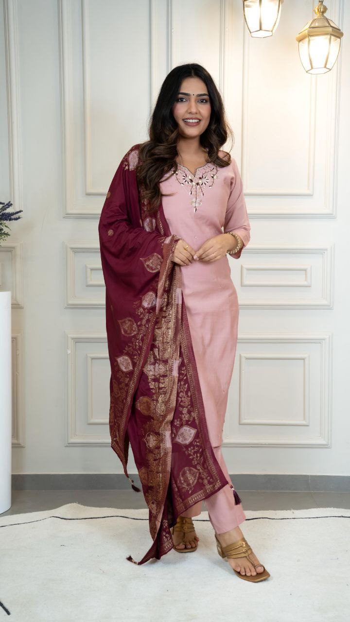 New Designers Kurti Pent Dupatta Set