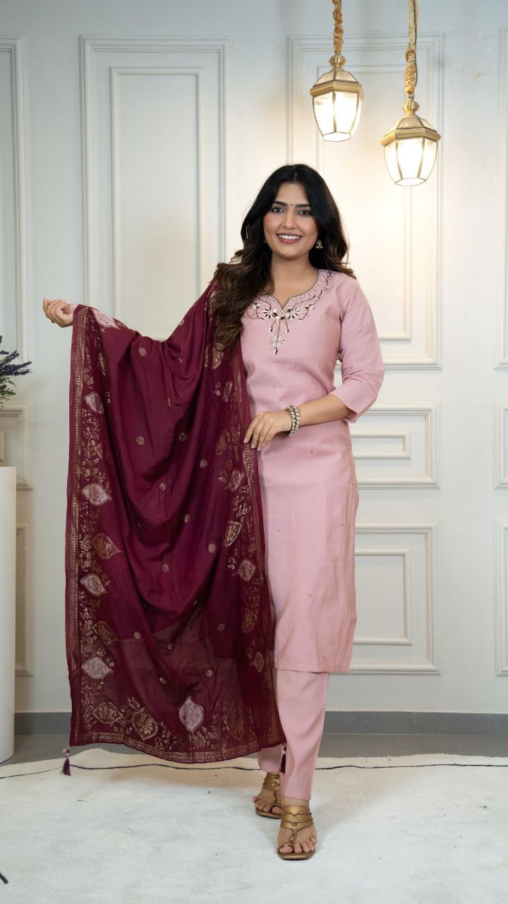 New Designers Kurti Pent Dupatta Set