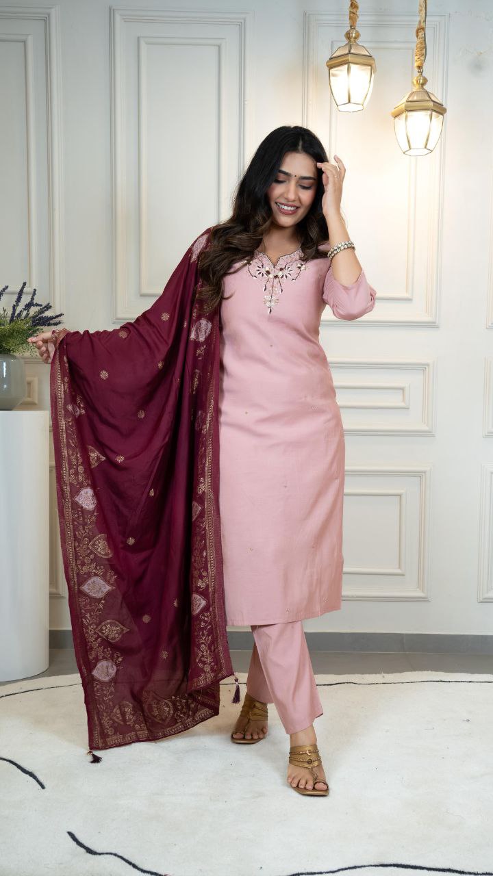 New Designers Kurti Pent Dupatta Set