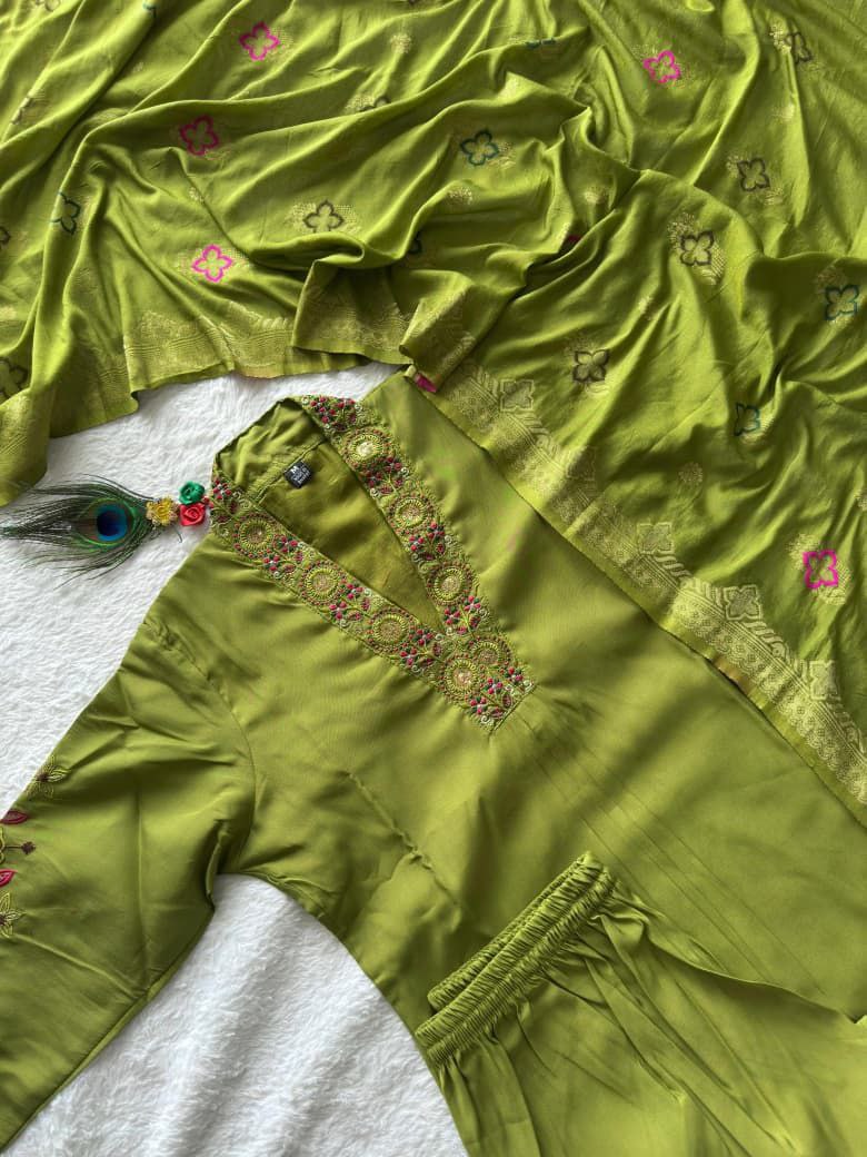 New Designers Kurti Pent Dupatta Set