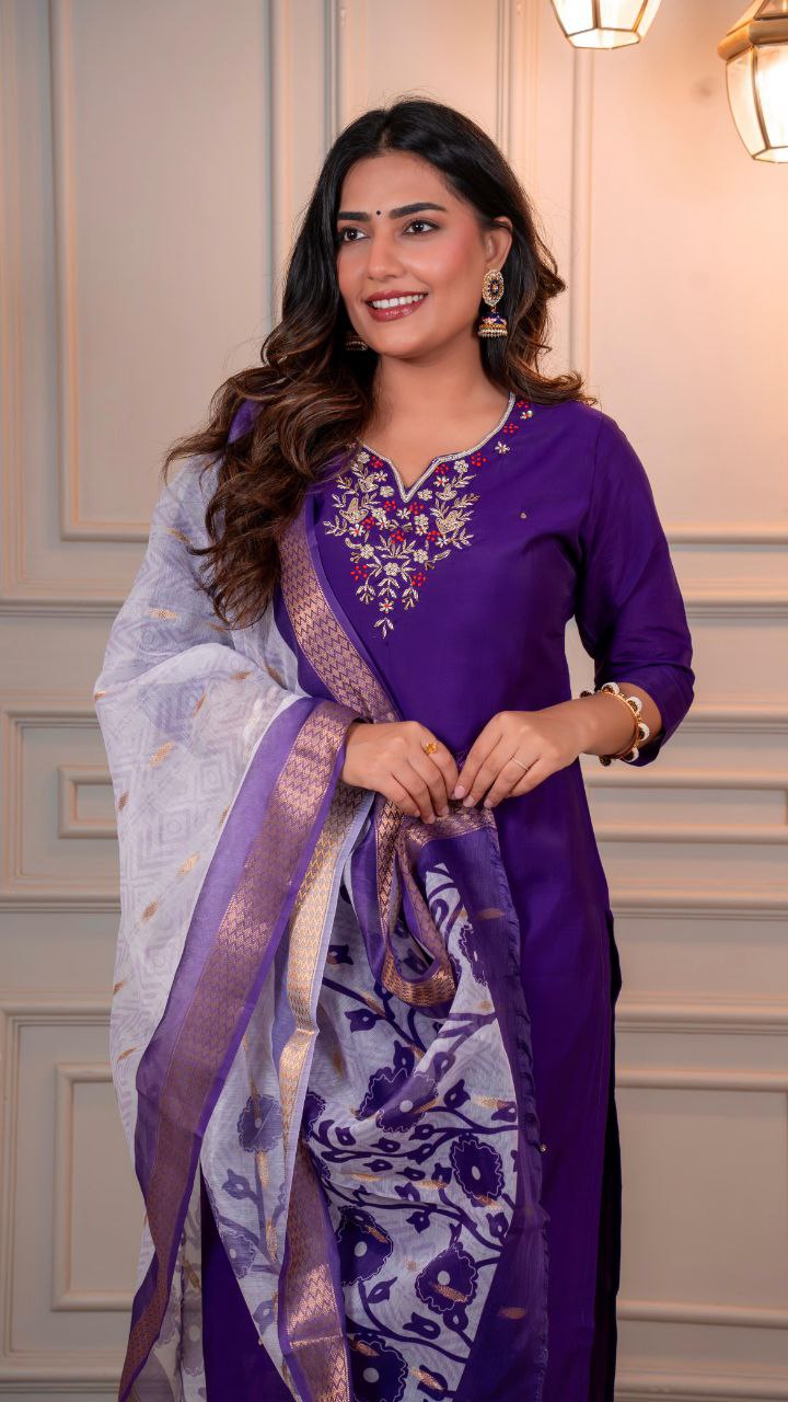 New Designers Kurti Pent Dupatta Set