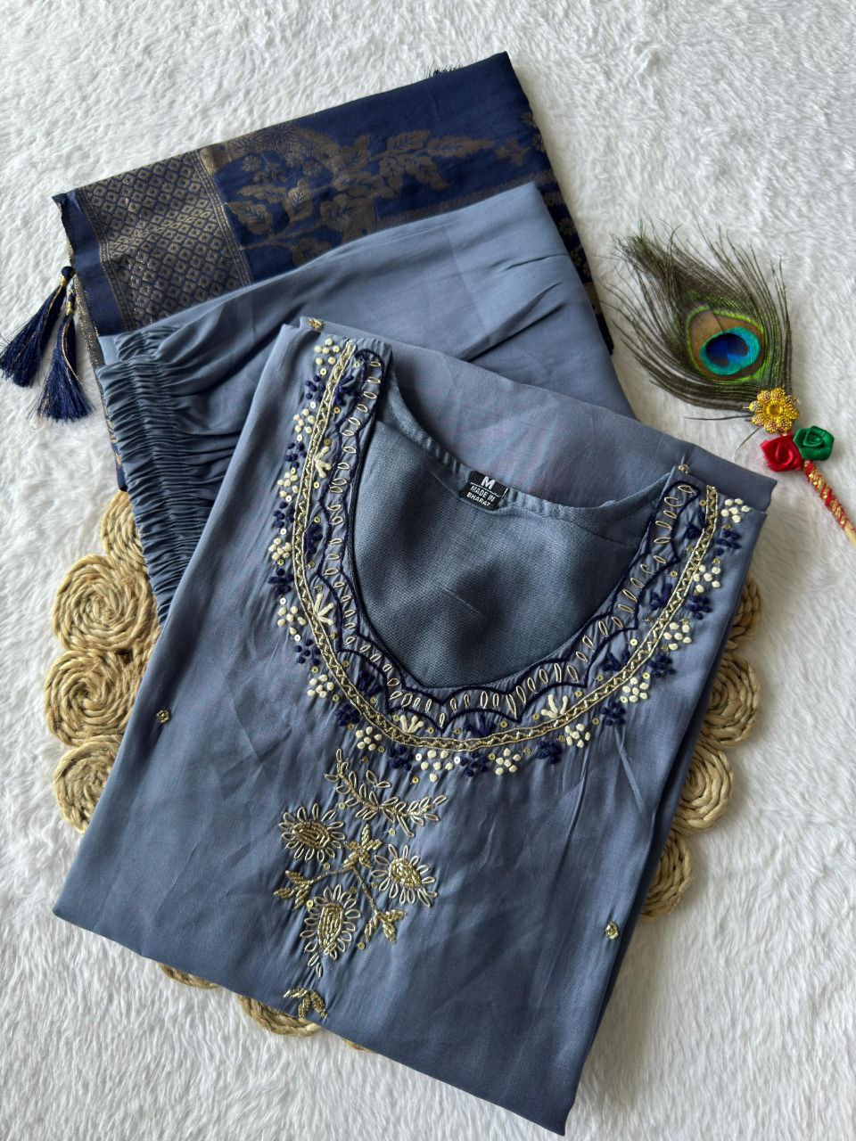 New Designers Kurti Pent Dupatta Set