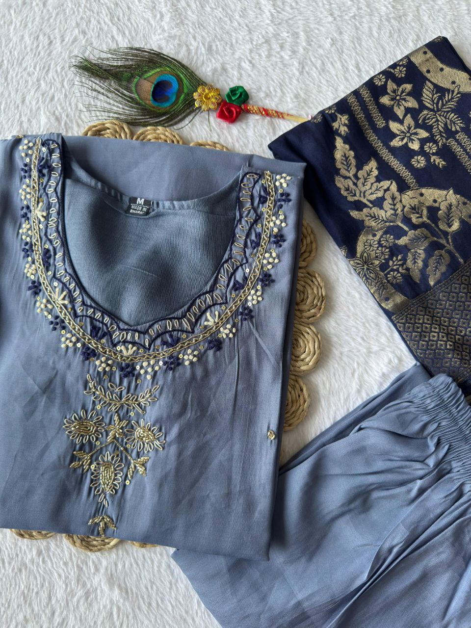 New Designers Kurti Pent Dupatta Set