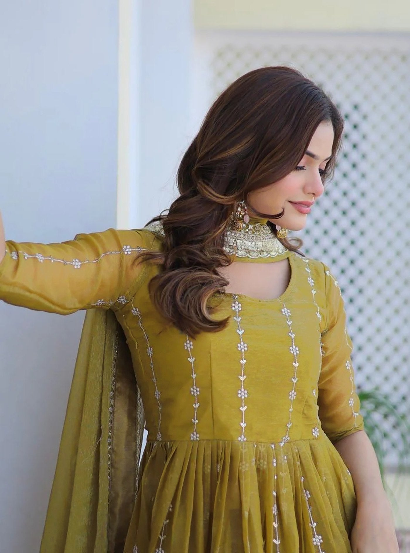 Georgette Kurta Sharara Dupatta Set
