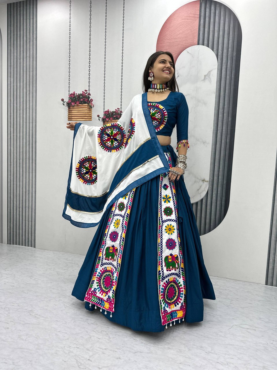 Navratri Special Pure Cotton Lehenga Choli with 6 Meter Big Flair๐๐๐ฅข๐๐ฟ