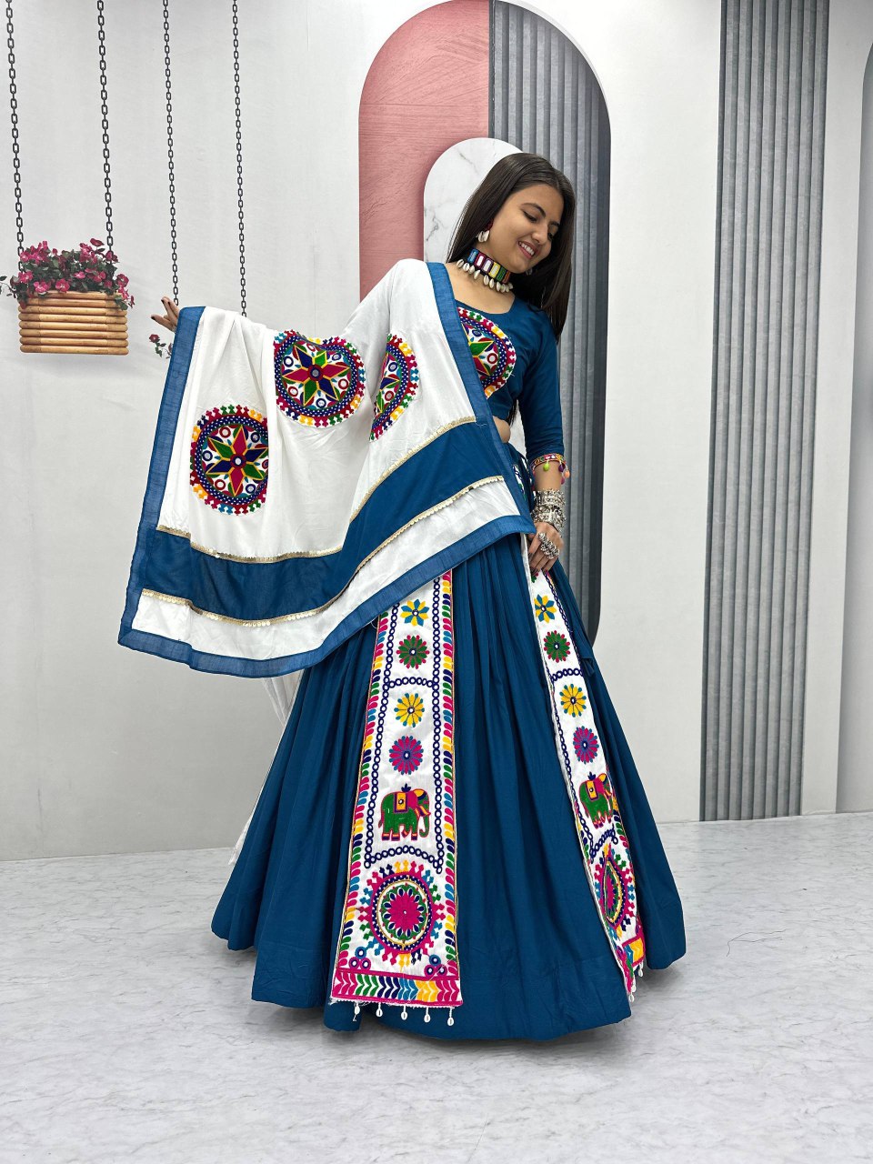 Navratri Special Pure Cotton Lehenga Choli with 6 Meter Big Flair๐๐๐ฅข๐๐ฟ