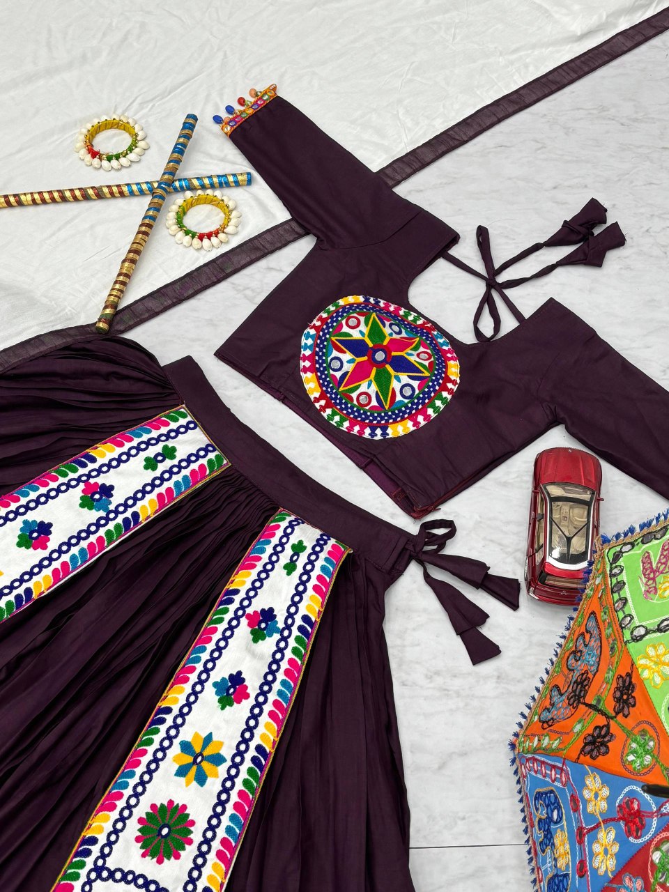 Navratri Special Pure Cotton Lehenga Choli with 6 Meter Big Flair๐๐๐ฅข๐๐ฟ