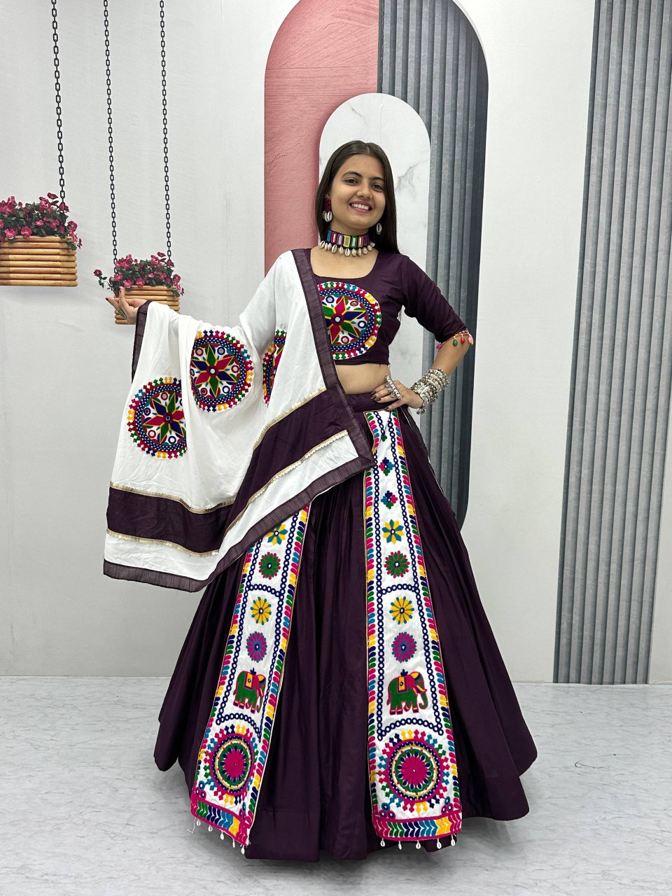 Navratri Special Pure Cotton Lehenga Choli with 6 Meter Big Flair๐๐๐ฅข๐๐ฟ