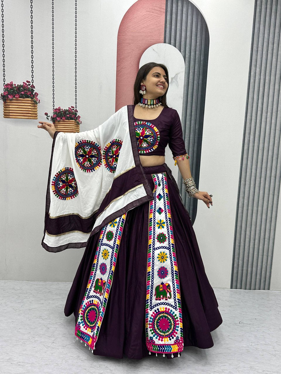 Navratri Special Pure Cotton Lehenga Choli with 6 Meter Big Flair๐๐๐ฅข๐๐ฟ