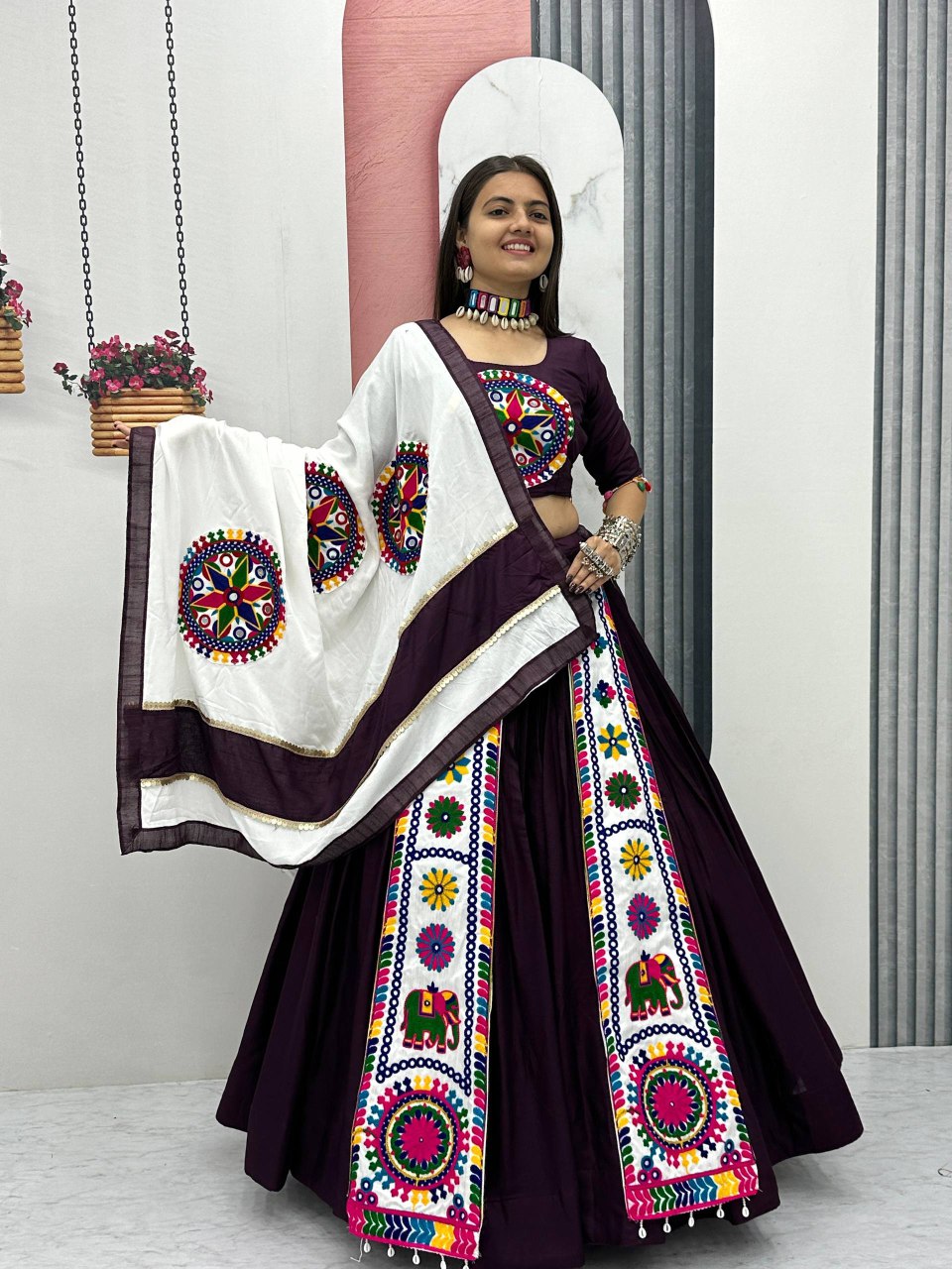 Navratri Special Pure Cotton Lehenga Choli with 6 Meter Big Flair๐๐๐ฅข๐๐ฟ