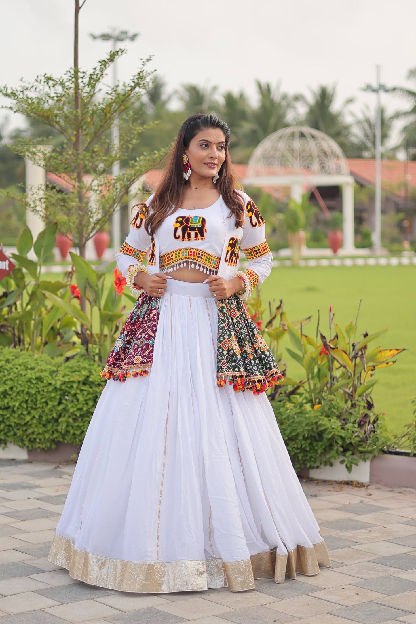 Navratri Special Gamathi Work Lehenga choli