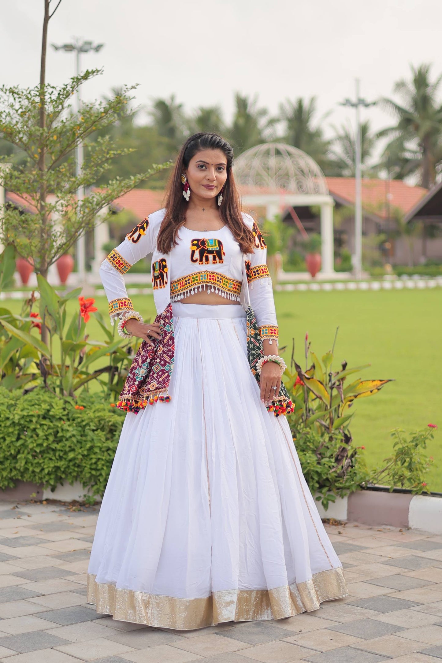 Navratri Special Gamathi Work Lehenga choli