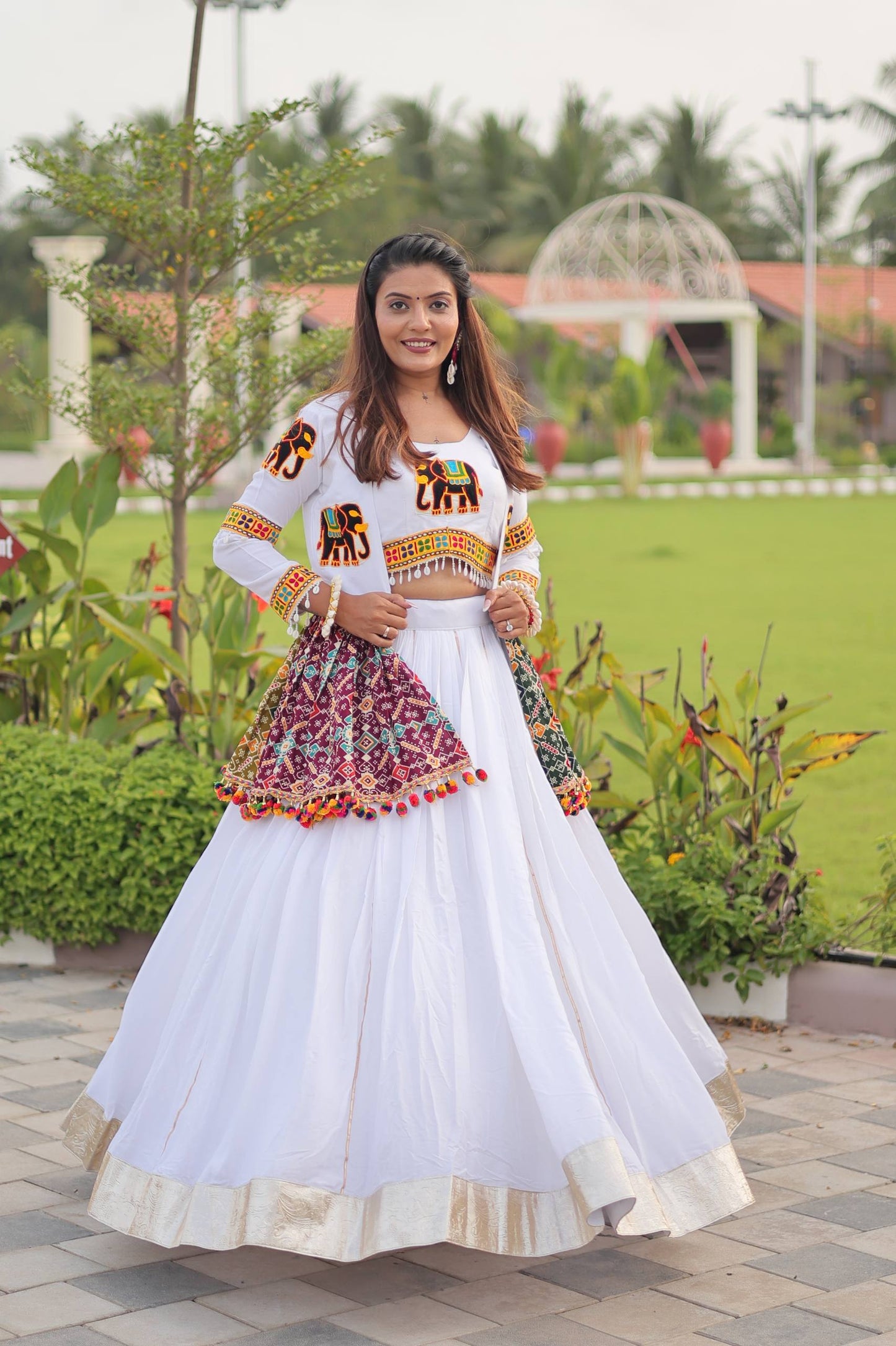 Navratri Special Gamathi Work Lehenga choli